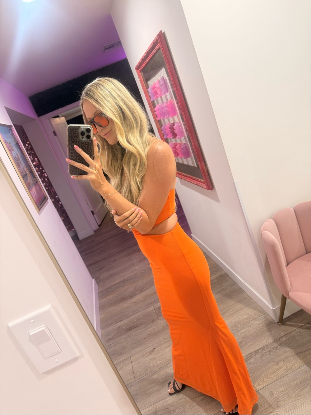Windsor Orange Cutout Maxi Dress